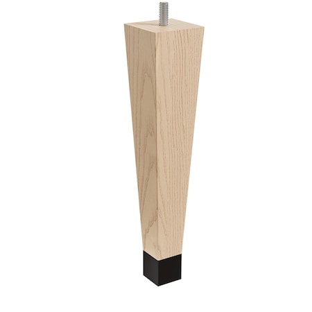 Designs Of Distinction 9" Square Tapered Leg with bolt and 1" Brushed Aluminum Ferrule - Hardwood 01241009MABA6